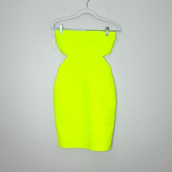 NWT Susana Monaco Bandage Tube Cut Out Neon Dress Small - Picture 2 of 5